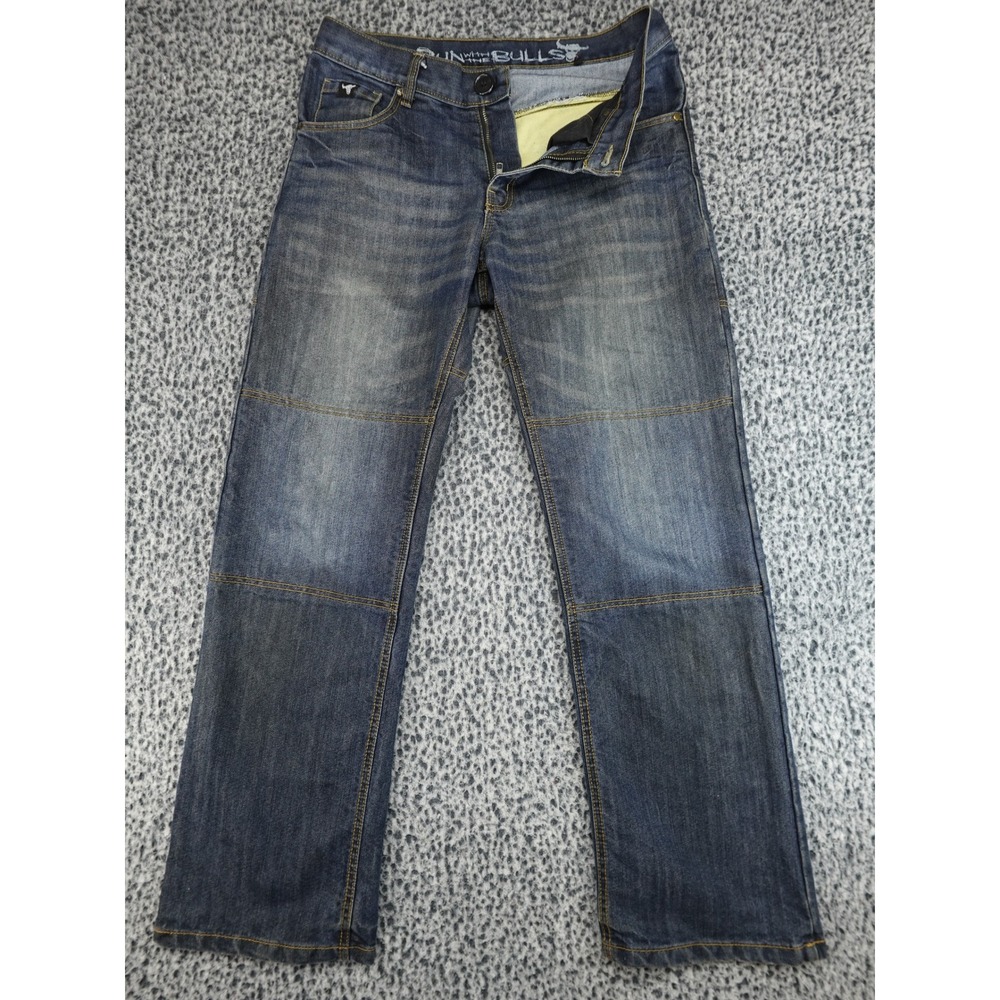 Speed and Strength Run With The Bulls Mens 32x32‎ Blue Aramid Moto Jeans